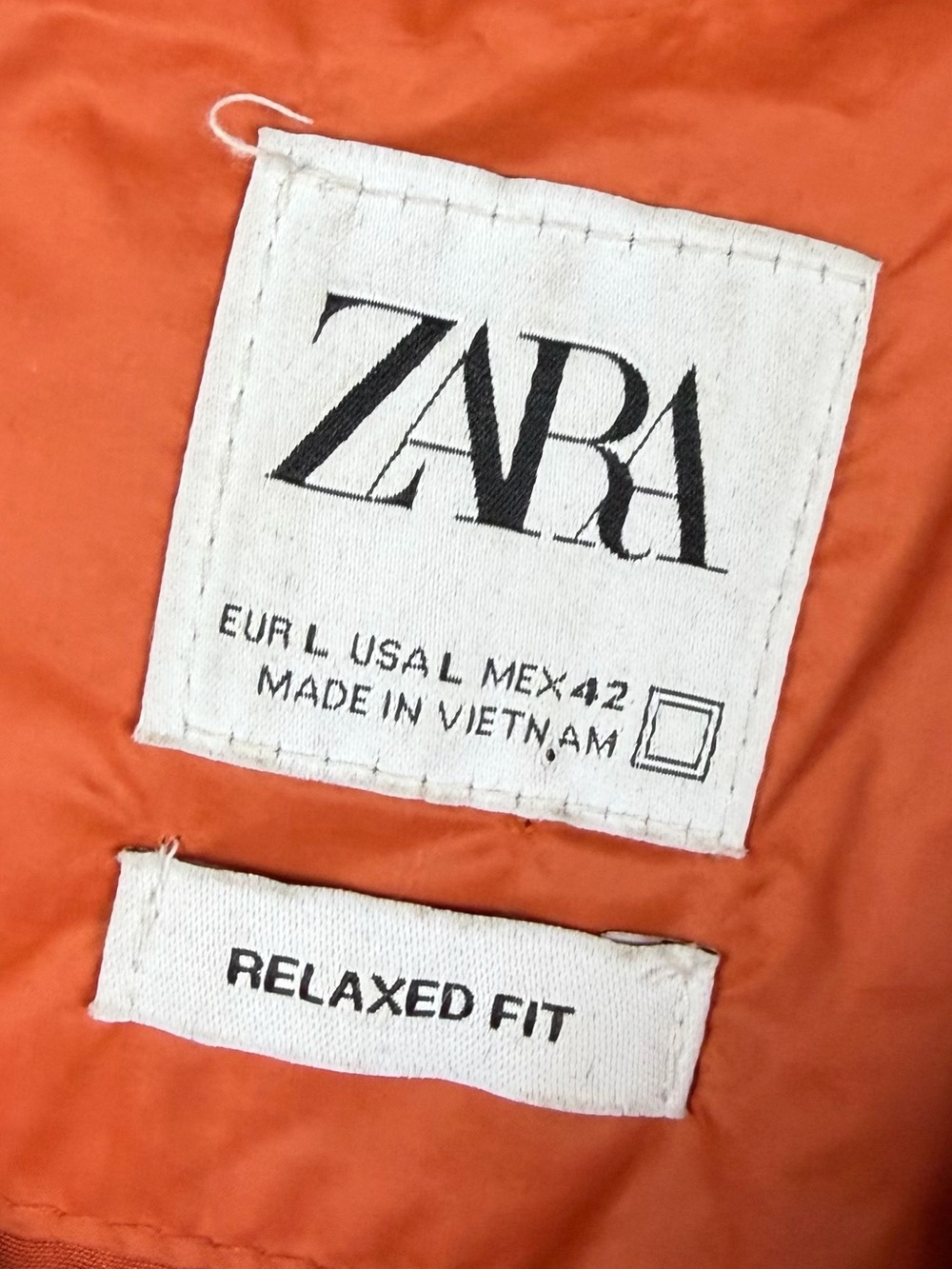 ZARA • Burnt Orange Lightweight Quilted Button Shirt Jacket, L - Picture 8 of 11